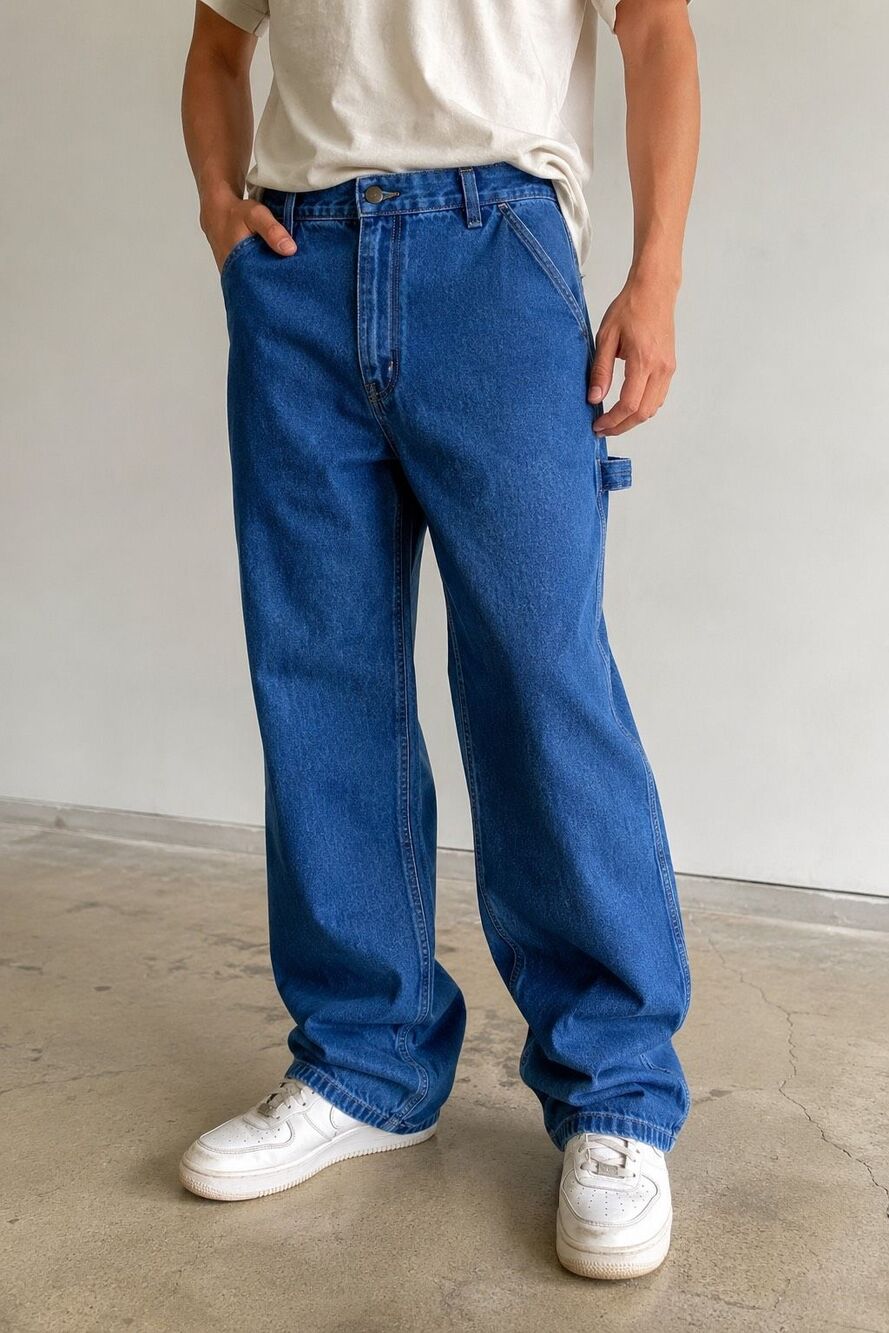 Carhartt Dungaree Fit Carpenter Jeans 38x34 Blue Workwear Utility Pants